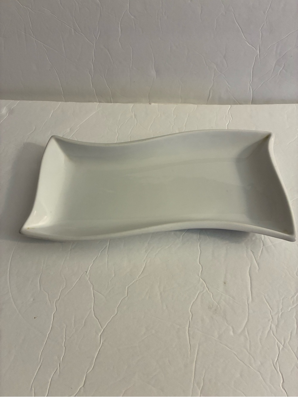 D’Moda Oblong Serving Tray Wave Design  Porcelain  Fine Dining Classic Modern